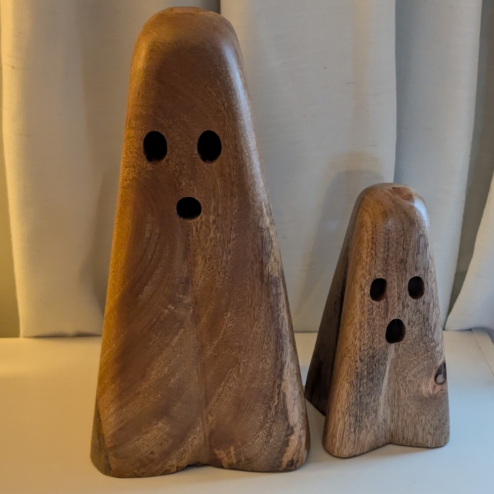 Wooden Ghost Figurines Set Becky Owens